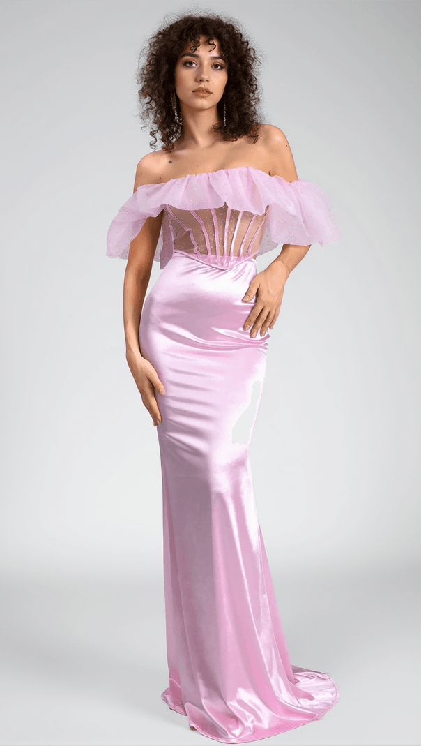 AIIZIE AGNAKI STRAPLESS ORGANZA SATIN BODYCON 2 PIECE SET - product image