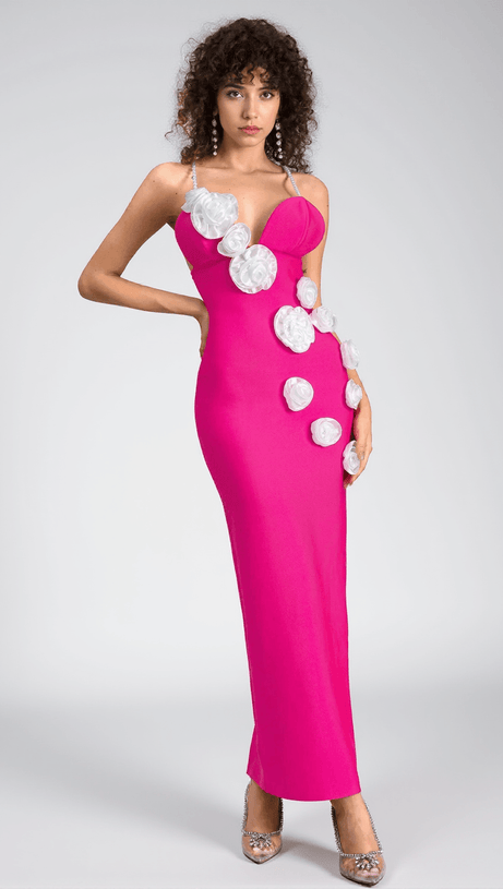 FOTELLI PEARL STRAP FLORAL DRESS