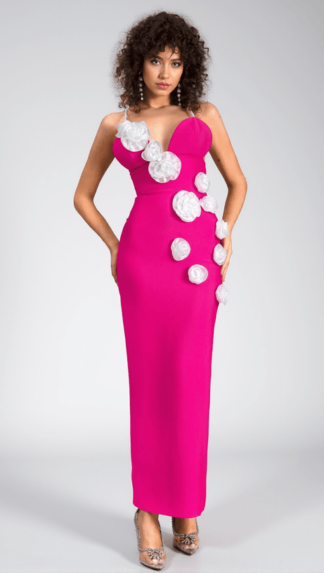 Fotelli Kleid mit Perlenträgern und Blumenmuster