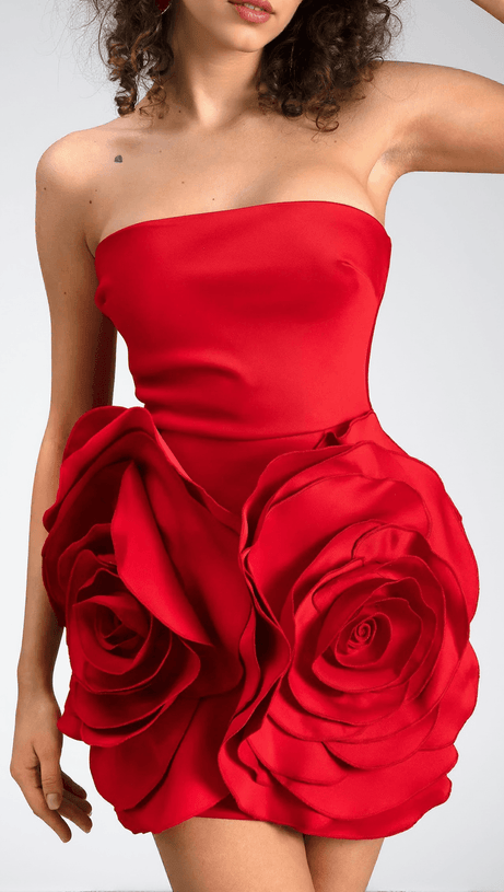 Spinelli – Trägerloses Minikleid mit 3D-Blumen