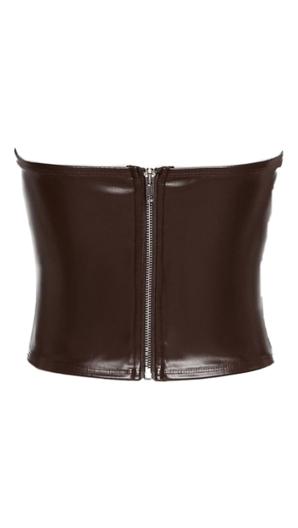 AIIZIE ONE-SHOULDER FAUX LEATHER SLIM VEST - product image