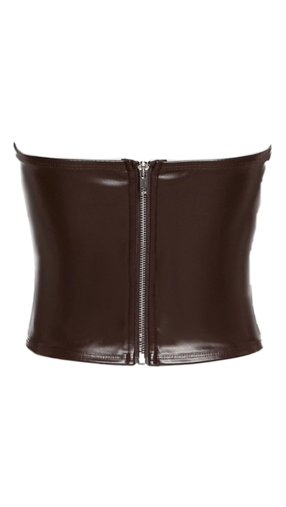 Schmale Weste aus Kunstleder mit einer Schulter
