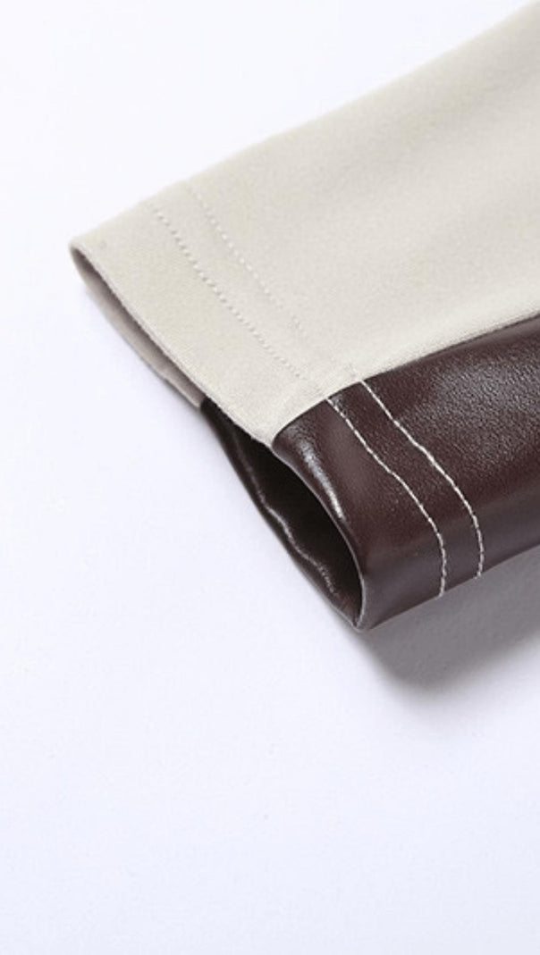 AIIZIE DIAGONAL SLEEVE LEATHER BODYSUIT - product image