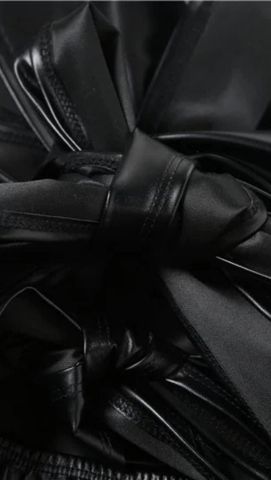 LOW-CUT HOLLOW FAUX LEATHER DRESS