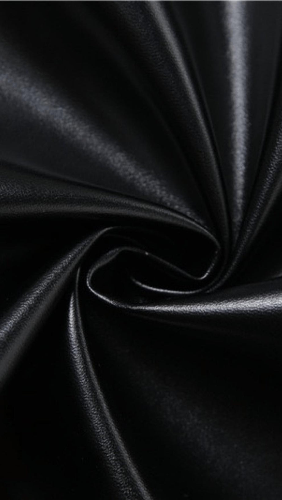 LOW-CUT HOLLOW FAUX LEATHER DRESS