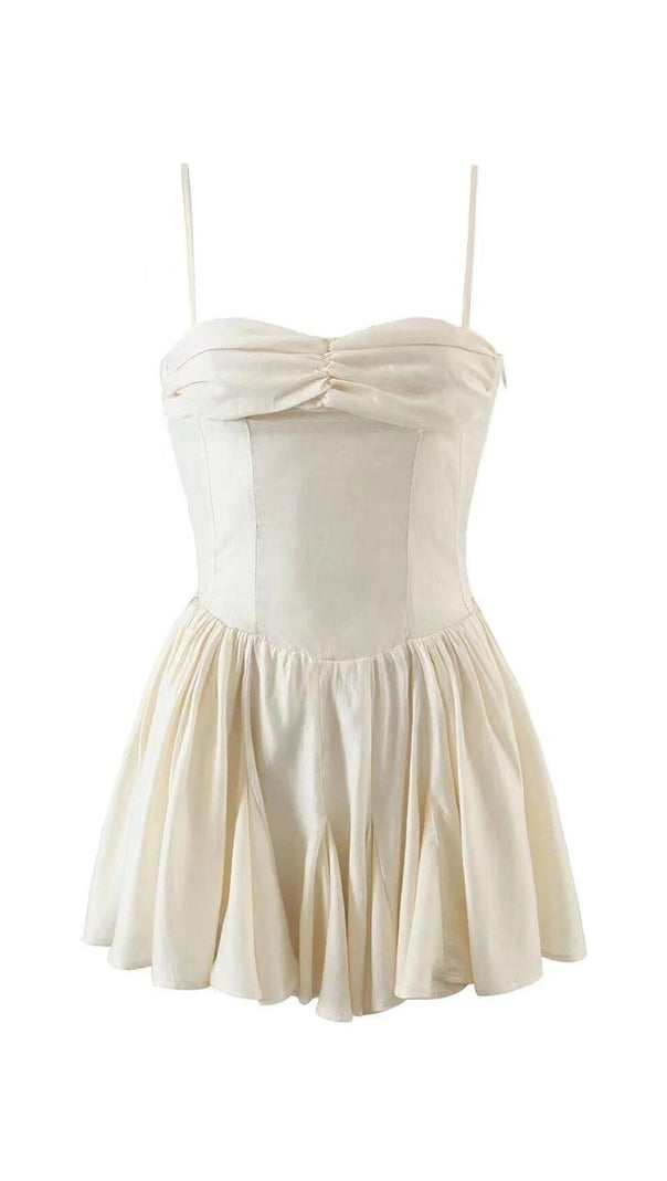 AIIZIE STRAPLESS SUSPENDER MINI DRESS IN WHITE - product image