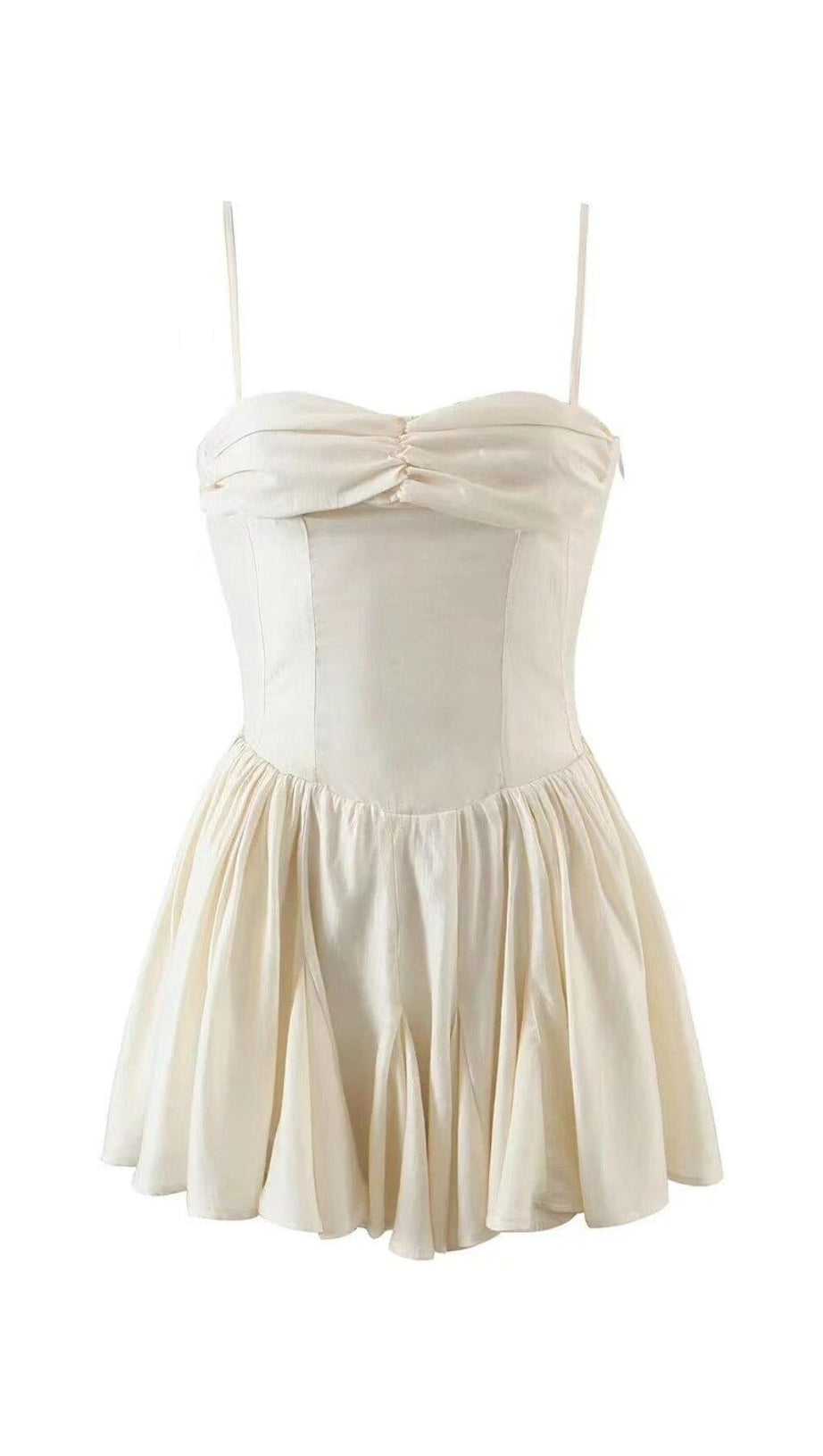 STRAPLESS SUSPENDER MINI DRESS IN WHITE