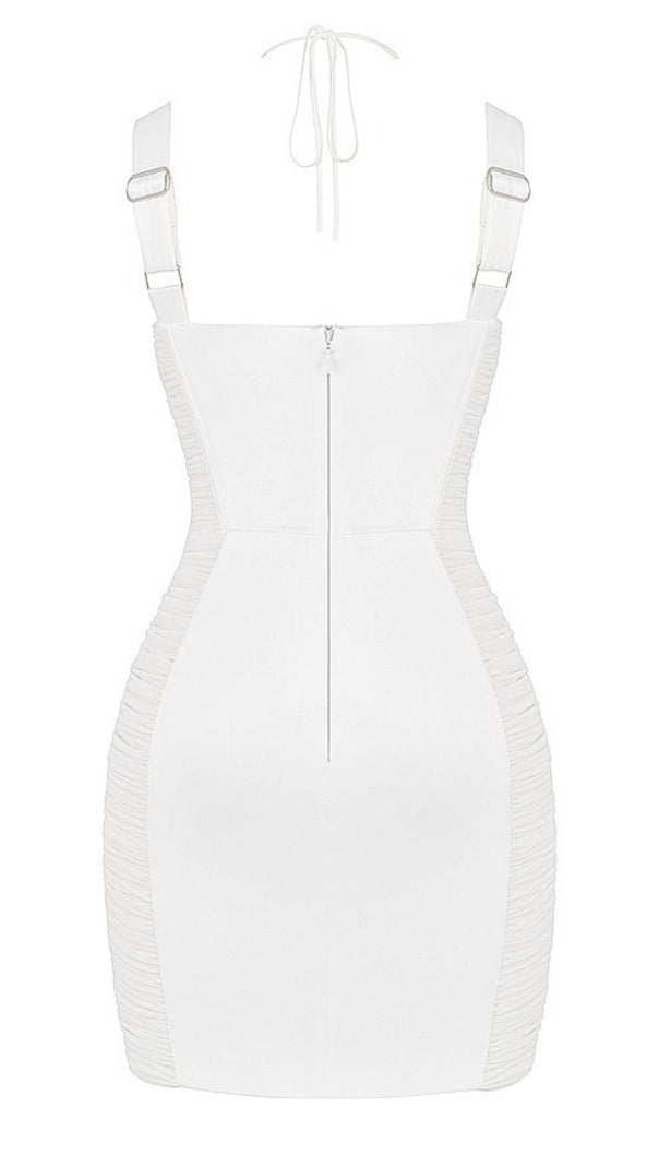 AIIZIE IVORY PLEATED STAIN MINI DRESS - product image