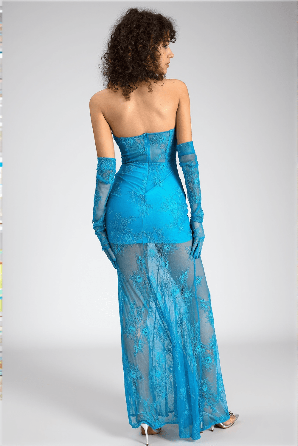 Priscoti Lace Halterneck Corset Dress With Gloves