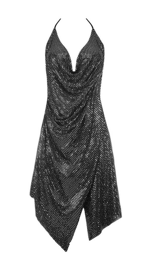 AIIZIE SEQUINED DIAMOND DEEP V DRESS - product image