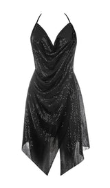 Sequined Diamond Deep V Dress