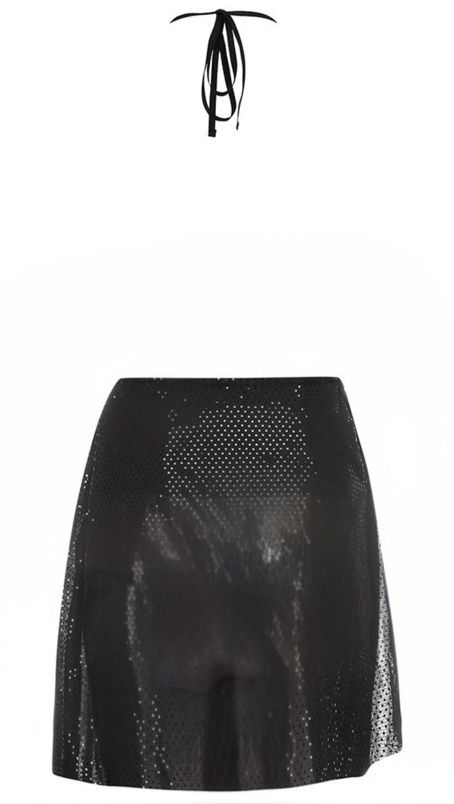 SEQUINED DIAMOND DEEP V DRESS