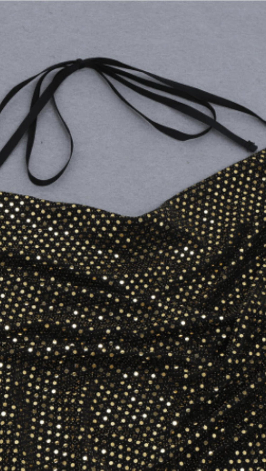 SEQUINED DIAMOND DEEP V DRESS