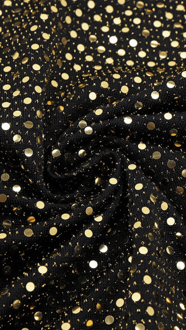ABITO CON SCOLLO A V PROFONDO E PAILLETTES