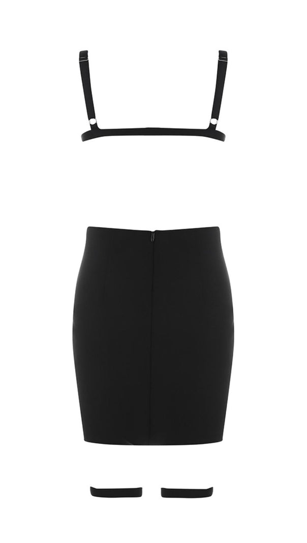 AIIZIE SLIM BANDAGE DRESS WITH LEATHER SUSPENDERS (HALLOWEEN LIMITED) - product image