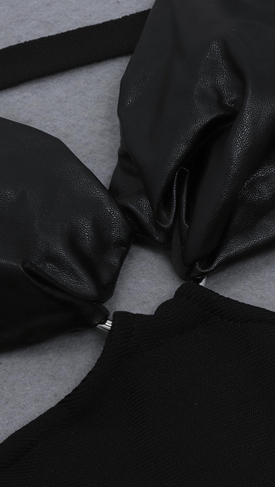 SLIM BANDAGE DRESS WITH LEATHER SUSPENDERS (HALLOWEEN LIMITED)