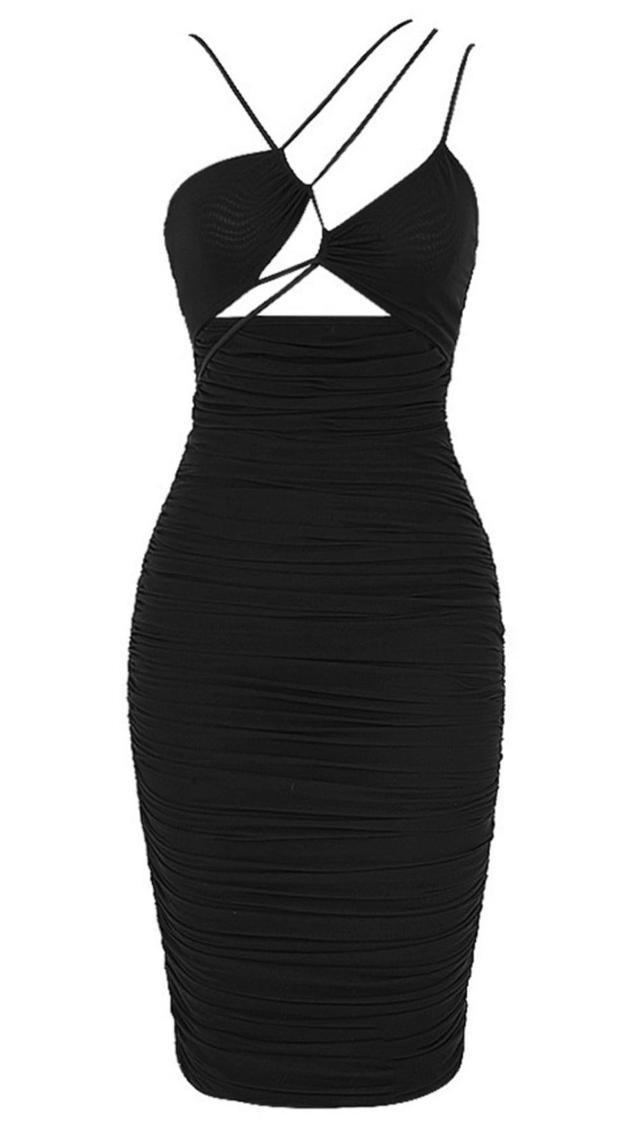BACKLESS SLIM WRAP HIP DRESS