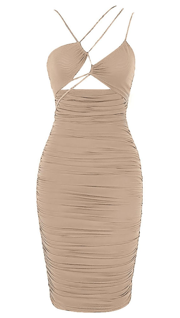 AIIZIE BACKLESS SLIM WRAP HIP DRESS - product image