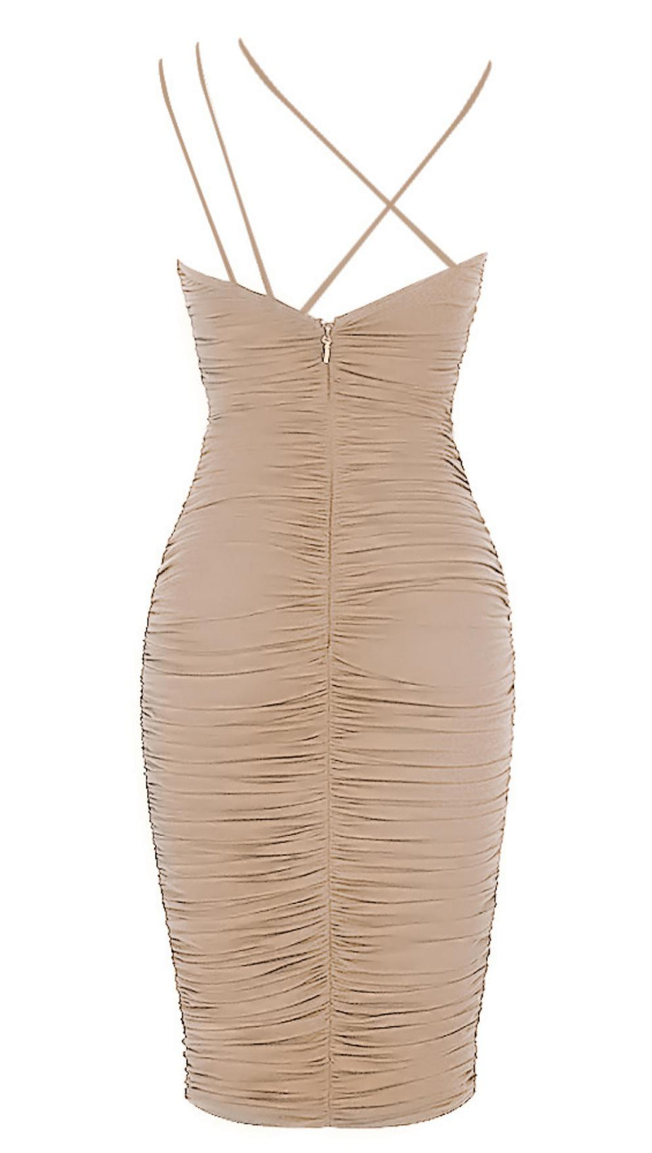 BACKLESS SLIM WRAP HIP DRESS