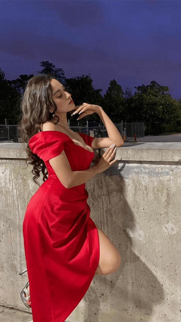 AIIZIE HIGH WAIST SIDE SLIT SLIM-FIT GOWN - product image