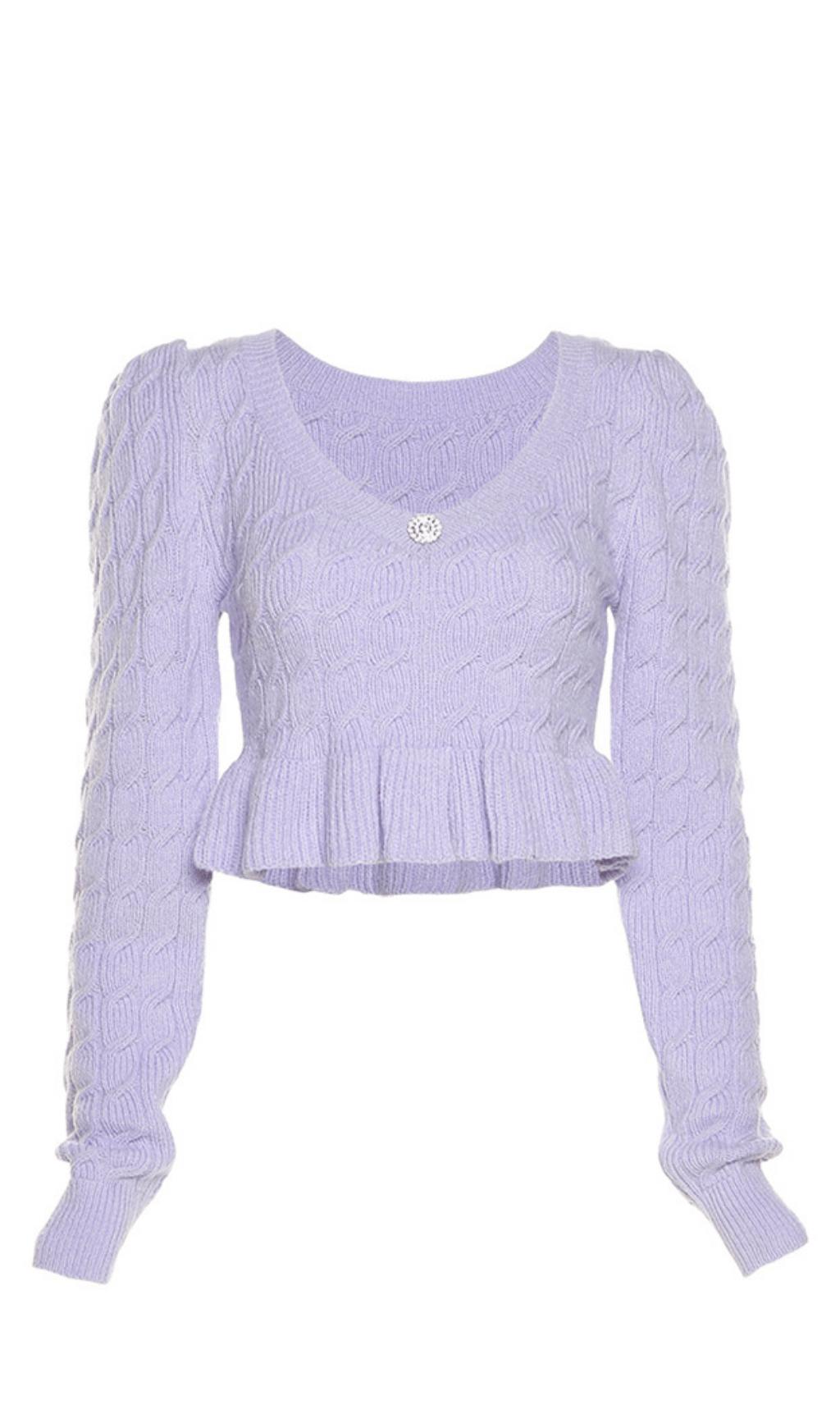 MAGLIONE CORTO IN MAGLIA SCOLLATA