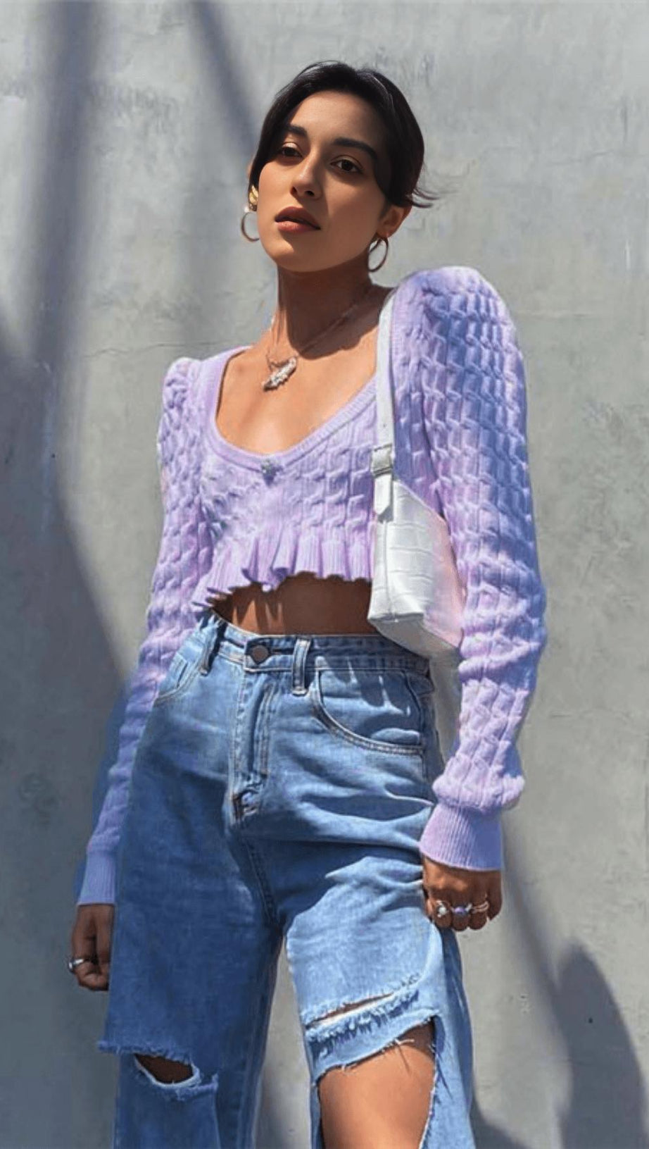 MAGLIONE CORTO IN MAGLIA SCOLLATA