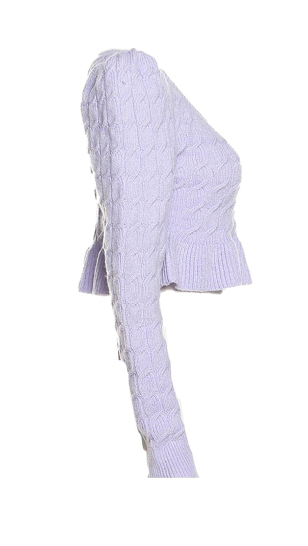 AIIZIE LOW-CUT KNIT SHORT SWEATER - product image