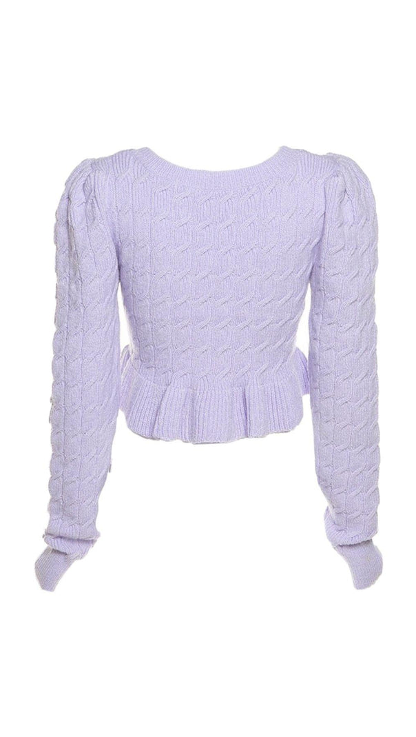 AIIZIE LOW-CUT KNIT SHORT SWEATER - product image