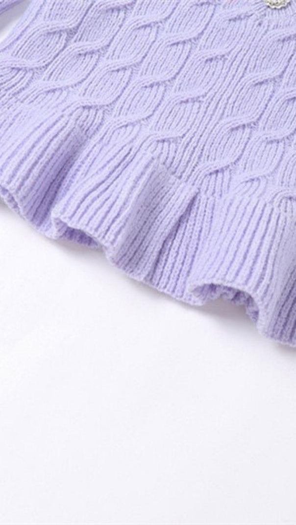 AIIZIE LOW-CUT KNIT SHORT SWEATER - product image