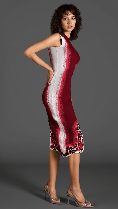 Valora – Kleid mit Farbverlauf und Wellenpailletten