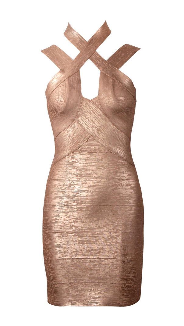 AIIZIE BRONZING BANDAGE DRESS - product image