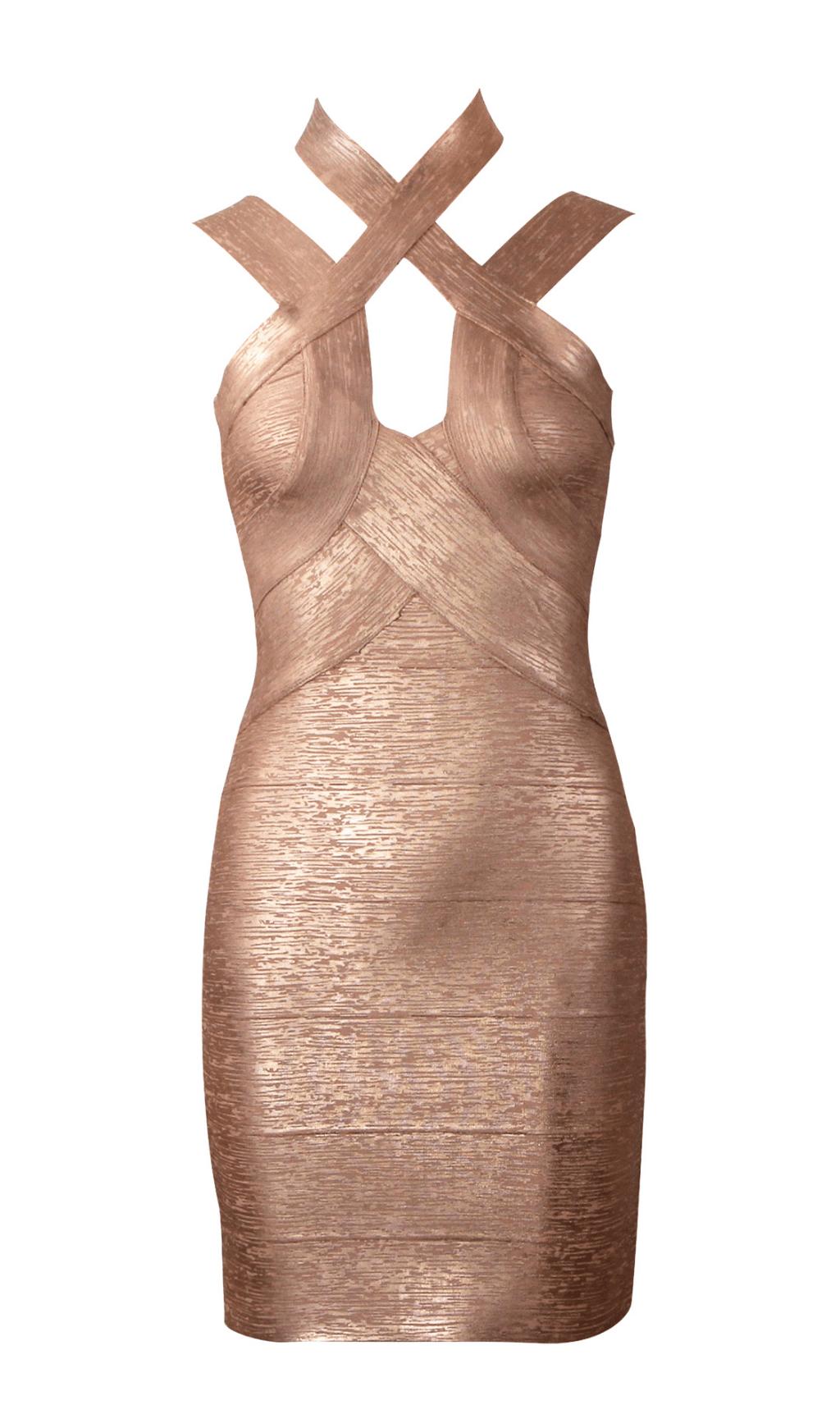 BRONZING BANDAGE DRESS