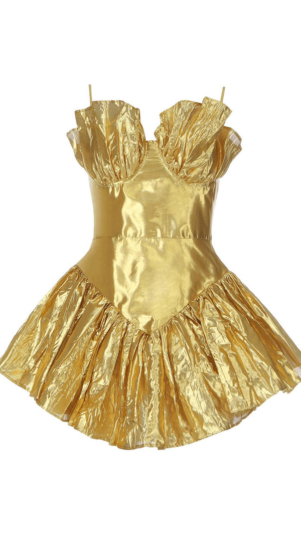 AIIZIE PLEATED METALLIC GOWN - product image
