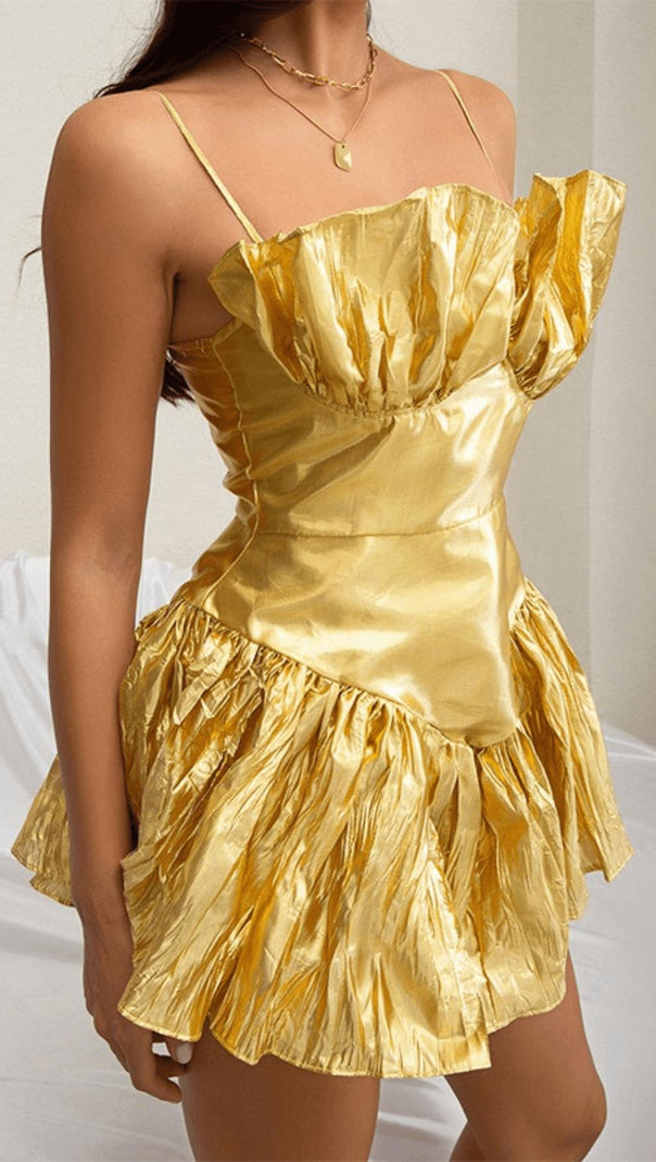 AIIZIE PLEATED METALLIC GOWN - product image