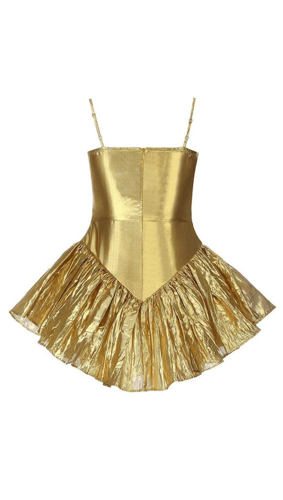 PLEATED METALLIC GOWN