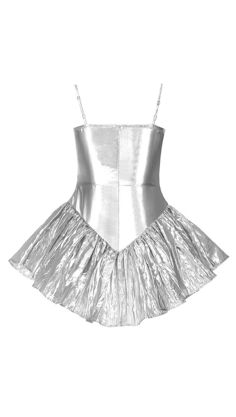 PLEATED METALLIC GOWN