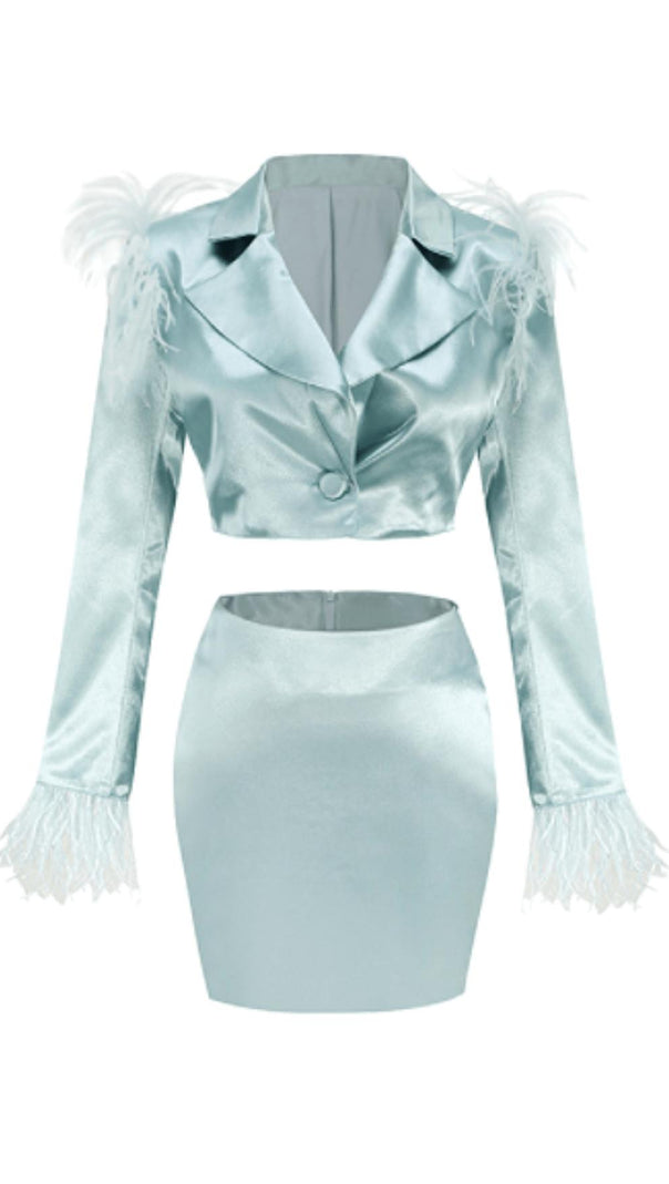 AIIZIE FEATHER SHORT BLUE SUIT - product image