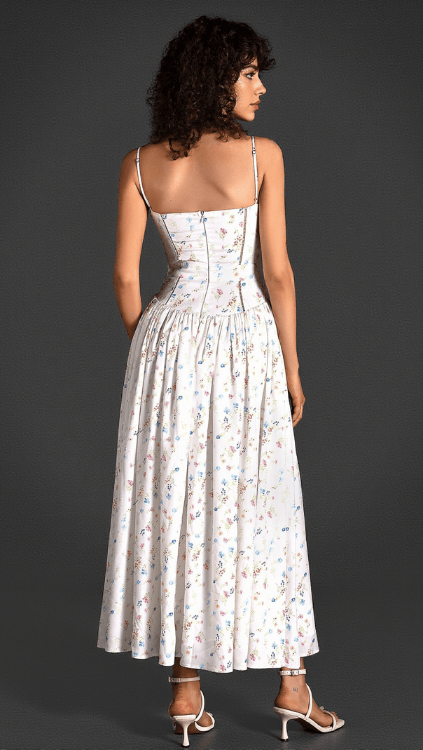 AIIZIE DOTTY SPAGHETTI WOVEN PRINT DRESS - product image