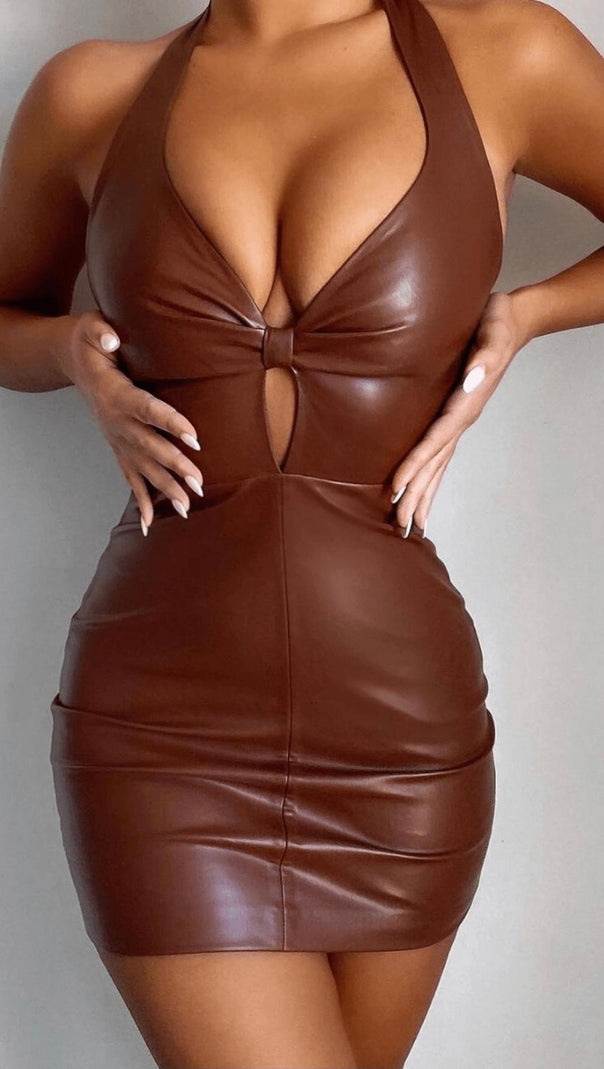 Hollow Leather Skirt.