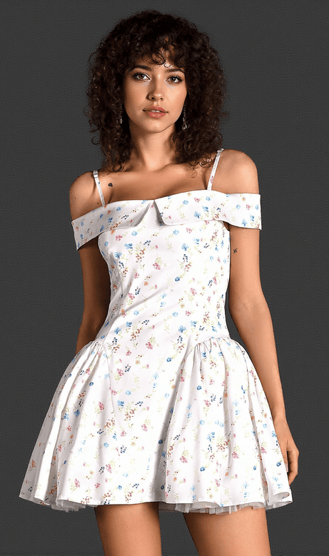 Dyana Strap Woven Print Mini Dress