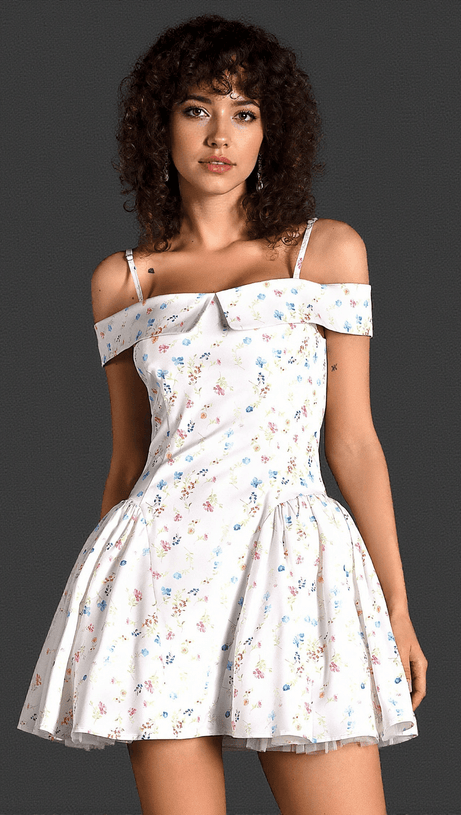 Dyana Minikleid mit gewebtem Print und Trägern