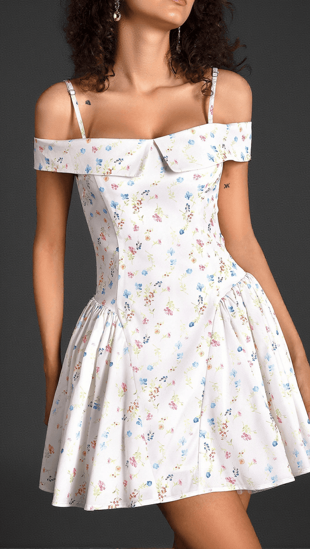 AIIZIE DYANA STRAP WOVEN PRINT MINI DRESS - product image