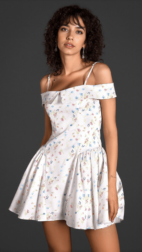 AIIZIE DYANA STRAP WOVEN PRINT MINI DRESS - product image