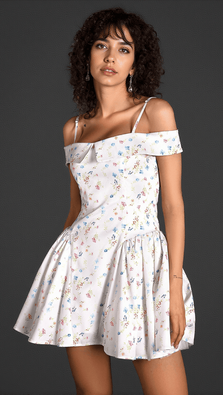 Dyana Minikleid mit gewebtem Print und Trägern