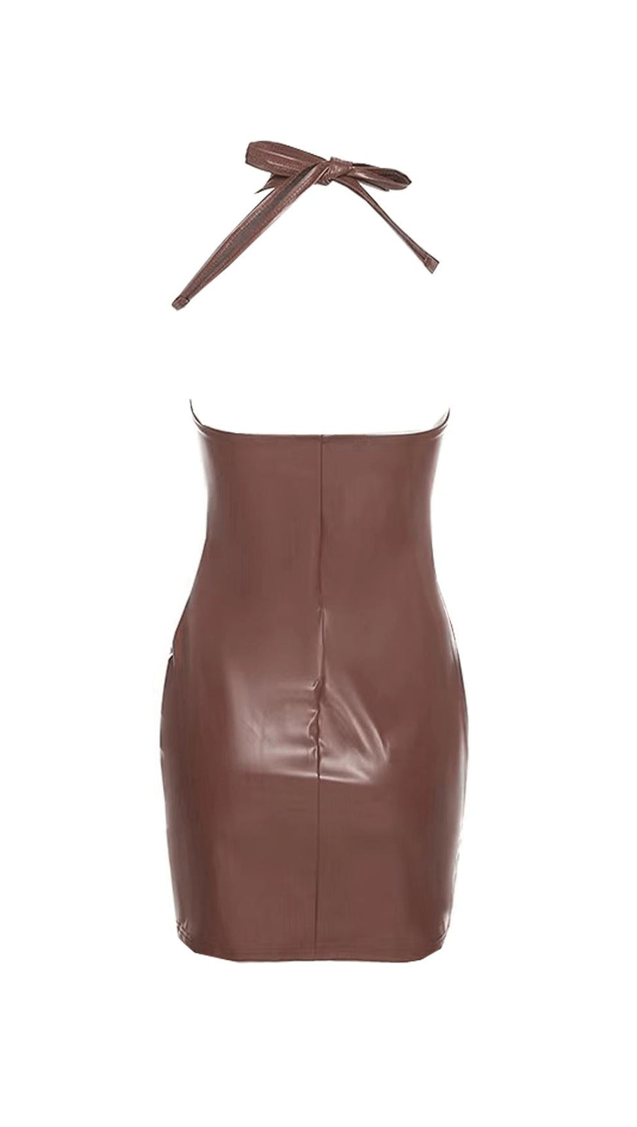 HOLLOW LEATHER SKIRT.