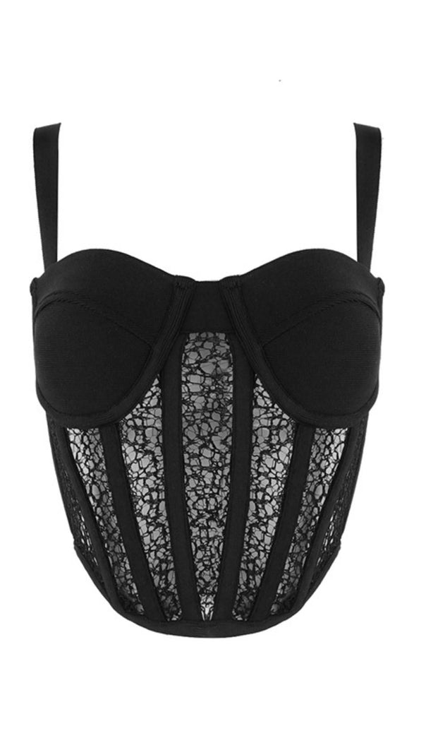 Hollow Lace Mesh Top