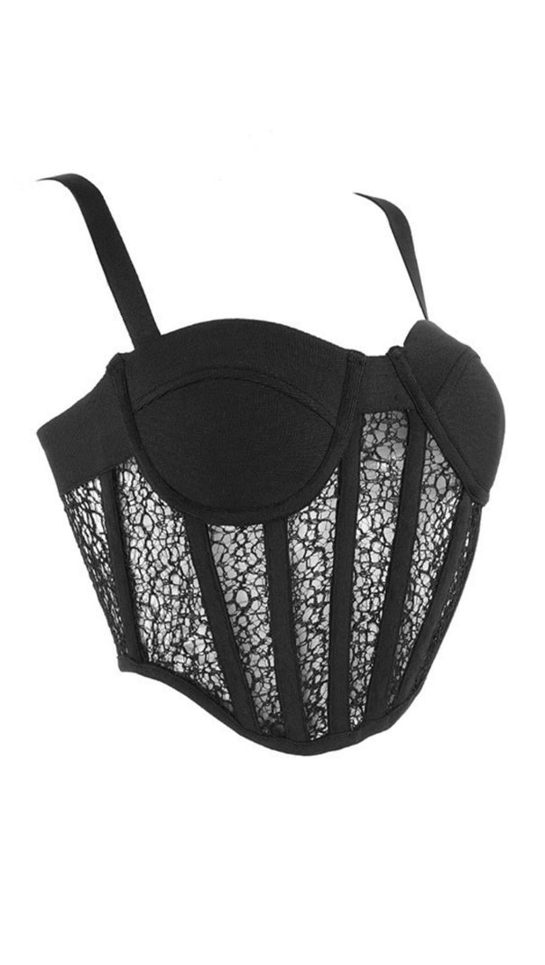 Hollow Lace Mesh Top