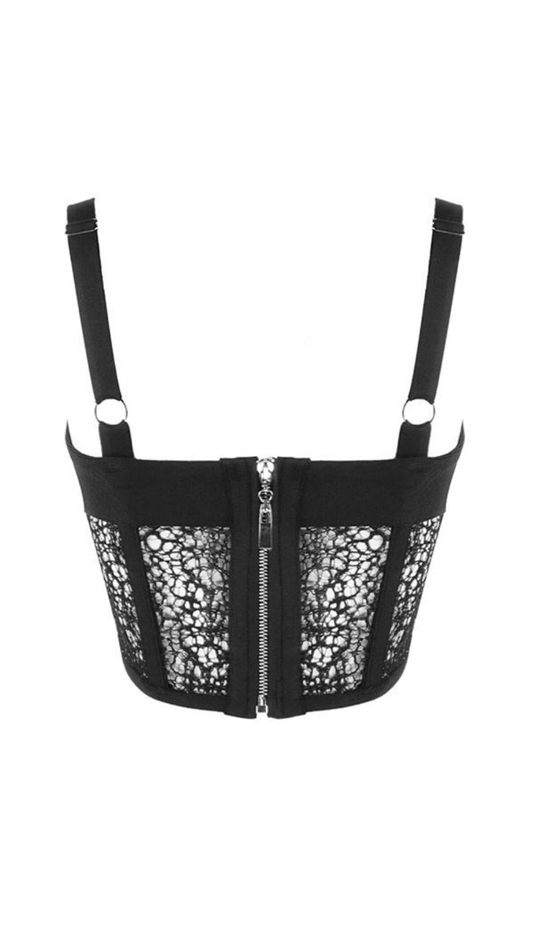 Hollow Lace Mesh Top