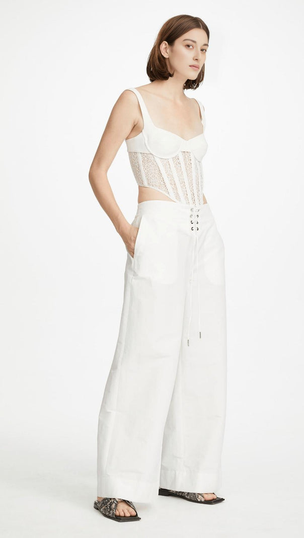 Hollow Lace Mesh Top