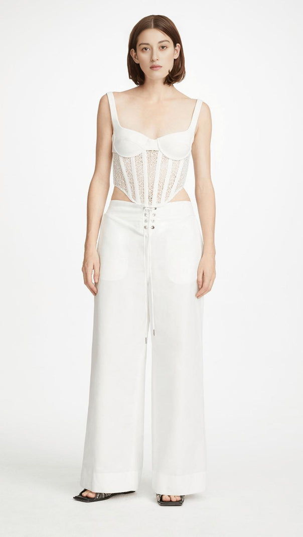 Hollow Lace Mesh Top